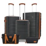 Set de 5 valises de voyage (55 / 66 / 76cm) - ultra l�gere rigide bagage cabine - pliable sac de voyage ...