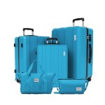 Set de 5 valises de voyage valise 75cm - 66cm - 55cm + sac de voyage pliable + trousse de maquillage ...