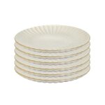 Set de 6 assiettes � dessert beiges en c�ramique (�217cm) - shelly