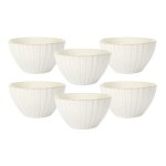 Set de 6 bols beiges en c�ramique (�11cm) - shelly
