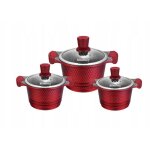 Set de 6 casseroles rouges avec couvercle induction pour tous les types de feux set de casseroles � induction ...