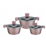 Set de 6 casseroles rouges avec couvercle induction pour tous les types de feux set de casseroles  induction ...