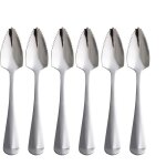 Set de 6 cuillères à pamplemousse en acier inoxydable cuillères à dessert dentelées pour fruits et salades ... Set de 6 cuillères à pamplemousse en acier inoxydable cuillères à dessert dentelées pour fruits et salades ...