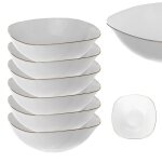 Set de 6 saladier en verre blanc avec bord dor� kadax 18 cm
