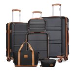 Kono set de 6 valises (24 / 51. 5 / 65 / 75cm) avec serrure tsa + vanity case + pliable sac de voyage ...