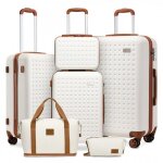 Kono set de 6 valises de voyage (31 / 55 / 67 / 76cm)  4 roulettes et serrure tsa avec vanity case et ...
