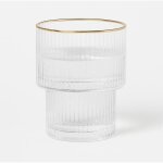 Set de 6 verres 150 ml transparent cannel� avec bord dor� ? verre � eau / cocktail ? design moderne & ...