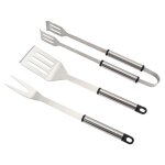 Set daccessoires barbecue - master grill&party - mg115 - acier inoxydable - 3 ustensiles - 36 cm