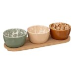 Set apéritif 4 pièces en grès rivi 30cm multicolore Set apéritif 4 pièces en grès rivi 30cm multicolore