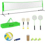 Set badminton complet sport filet rglable 107 - 155cm 4 raquettes volants sac multi - sports (volley ...