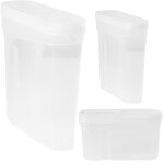 Set bo�tes alimentaires - edanti - lot 3 pi�ces - herm�tique - transparent - poign�e antid�rapante