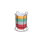 Set de 4 bols sur rack - 50 cl - faence et porcelaine