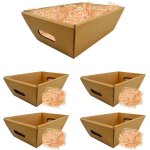 Set cadeau cratif ? 5 corbeilles carton 34x23x11 cm avec 200g de garniture naturelle coffret sans couvercle ...