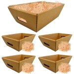 Set cadeau cr�atif ? 5 corbeilles carton 45x33x13 cm avec 500g de garniture naturelle id�al pour cadeaux ...