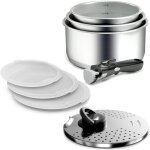 Set de casseroles 161820cm inox 8 pices induction1 poigne amovible1 couvercle multipositions mtal ...