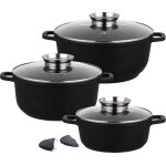 Set de casseroles - klausberg - kb - 7359 - 8 lments - compatible induction - noir