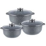 Set de casseroles en marbre 10 / 13 / 18l zilner gris zl - 7056