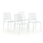 Set de chaises alina en polypropyl�ne renforc� empilables r�sistantes - id�ales jardin et int�rieur (4 ...