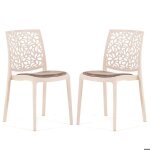 Set de chaises - anna soft - empilables - polypropyl�ne - coussin d?assise - cr�me