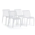Set de chaises olimpia en r�sine avec fibre de verre r�sistantes empilables pour l?ext�rieur. (4 chaises ...