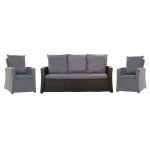 Set coussins pour salon jardin r�sine tress�e 5 personnes coussins pour canap� 150x60x7cm coussins pour ...