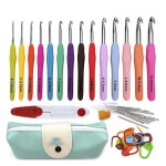 Set de crochet jeu de 36 crochets tricots poignes ergonomiques en caoutchouc kit de crochet pour dbutants ...