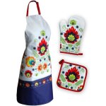 Set de cuisine tablier + manique + gant de cuisine motif ludique idee cadeau