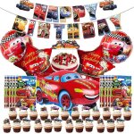 Set de dcoration danniversaire - gengutor - thme voiture - 42 lments - multicolore