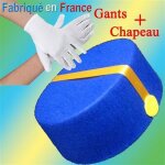 Set de d�guisement de groom - spirou (chapeau bleu + gants blanc)