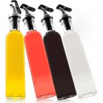 Set distributeur de vinaigre et dhuile - febest - 4 bouteilles en verre - 250 ml par bouteille - entonnoir ...