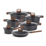 Set exclusif de 12 casseroles marbre induction cadeau hit edenberg eb - 12914