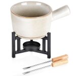 Set � fondue - excellent houseware - porcelaine - 450 ml - beige - 4 pi�ces