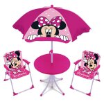 Set de jardin - minnie fuchsia - 1 table - 2 chaises - 1 parasol