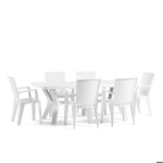 Set de jardin - samuel - table d?extrieur - 1 table - 6 chaises - rsine blanc