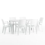 Set de jardin - thomas - anita - 1 table + 6 chaises - résine - fer - blanc Set de jardin - thomas - anita - 1 table + 6 chaises - résine - fer - blanc