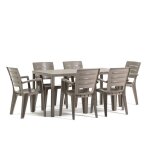 Ensemble de jardin - thomas - 6 chaises anita - r�sine - fer - poly�thyl�ne gris tourterelle