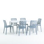 Ensemble de jardin - thomas - anna - table en fer - 6 chaises empilables - moderne et raffin�
