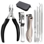 Set manucure - pedicure 7pcs coupe de pr�cision poign�e antid�rapante avec sac pour pied ongle epais ...