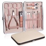 Set manucure / pédicure luxe - 18 pièces ciseaux ongles inox rose / or soin main / pied / visage étui ... Set manucure / pédicure luxe - 18 pièces ciseaux ongles inox rose / or soin main / pied / visage étui ...