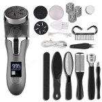 Set manucure - pedicure pas rapeuse pieds 1200mah chargement usb 10 accessoires appareil p�dicure �lectrique ...
