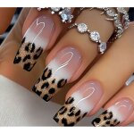 Set manucure pr�ts � poser 24 capsules + 5 accessoires ballerine dor� l�opard lh originails