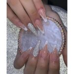 Set manucure pr�ts � poser 24 capsules + 5 accessoires ballerine french argent lh originails