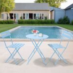 Set de meubles de balcon 1 table et 2 chaises pliable ensemble ext�rieur salon de jardin terrassebleu ...
