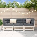 Set meubles d?extrieur - bonnie - salon de jardin 3 pices blanc bois massif de pin - 183 x 61 x 62cm ...