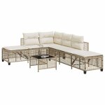 Set meubles d?ext�rieur - bonnie - salon de jardin dangle avec coussins - 3pi�ces beige - r�sine tress�e ...