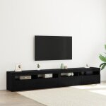 Set de meubles tv - 3 pices - chne noir - clairage led - style contemporain