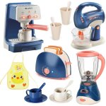 Set petit - d�jeuner accessoire cuisine enfant - cafeti�re mixer blender grille - pain