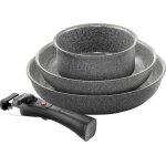 Set de poêles et casseroles - ballarini - torre - céramique - poignée amovible - compatible induction ... Set de poêles et casseroles - ballarini - torre - céramique - poignée amovible - compatible induction ...