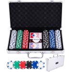 Set de poker - malette en métal argentée - 300 jetons 115g - accessoires inclus - portable - Élégant Set de poker - malette en métal argentée - 300 jetons 115g - accessoires inclus - portable - Élégant