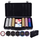 Set de poker - mallette en mtal - 300 jetons 14g numrots - accessoires inclus - pratique - lgant ...